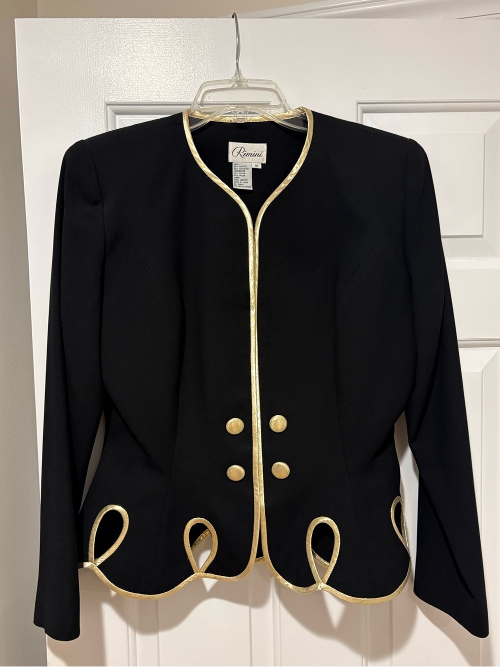 Rimini Black Jacket with Gold Trim